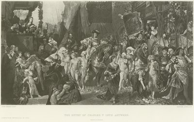 De intocht van Karel V in Antwerpen (gravure) door German School