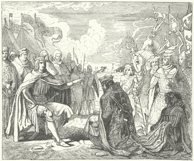 Het herstel van Ottokar II als koning van Bohemen door Rudolf van Habsburg door German School