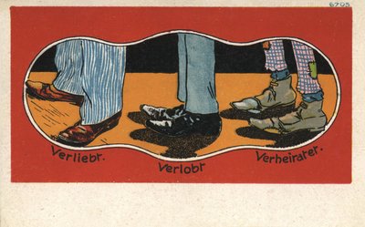 De stadia van liefde in schoenen door German School