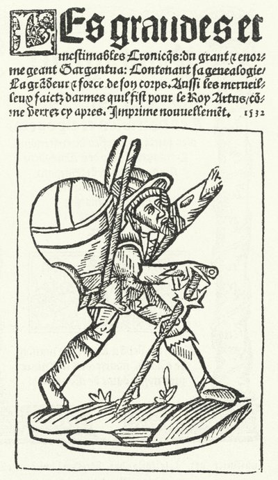 Titelpagina van de bekendste editie van Gargantua, een roman van Francois Rabelais door German School