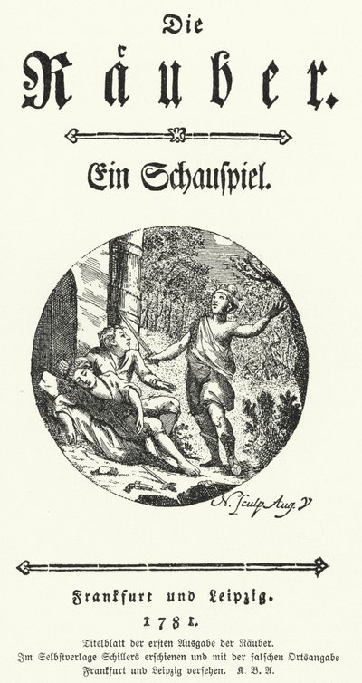 Titelpagina van de eerste editie van Friedrich Schiller