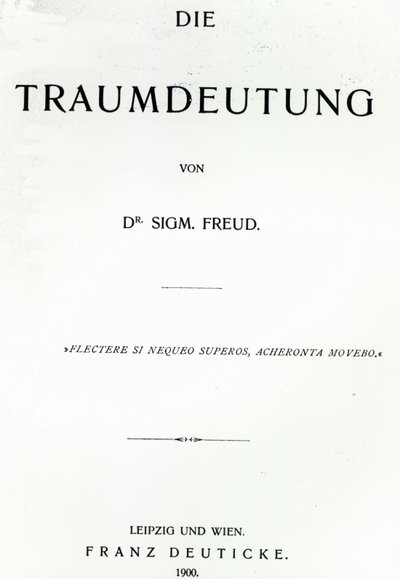Titelpagina van Die Traumdeutung door Sigmund Freud, gepubliceerd in 1899 door German School