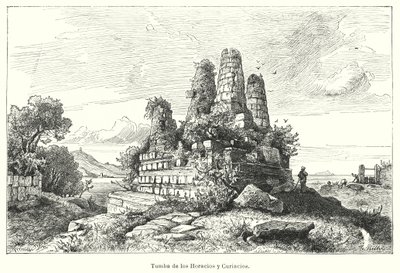 Graf van de Horatii en de Curiatii, krijgers van oude Romeinse legende door German School