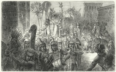 Triomftocht van een oude Egyptische farao door German School