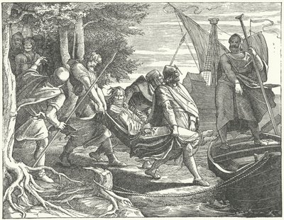 Valdemar II van Denemarken gevangen genomen door Hendrik I, Graaf van Schwerin door German School