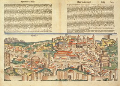 Uitzicht op de stad Rome, uit de Neurenberg Kroniek door Hartmann Schedel (1440-1514) 1493 door German School