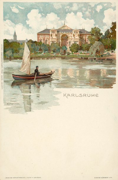 Uitzicht op de stad Karlsruhe in Duitsland door German School