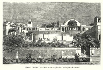 Villa van de Romeinse keizer Hadrianus, Tivoli, Italië door German School