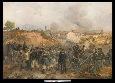 De val van Palestro, 30 mei 1859 door Gerolamo Induno