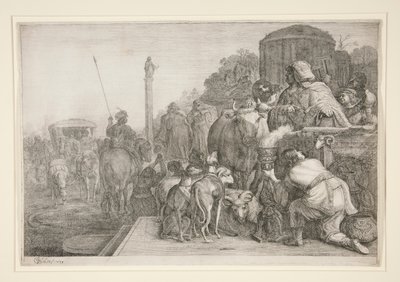 Paulus en Barnabas in Lystra door Gerrit Claesz Bleker