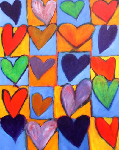 Healing Hearts, 2011 (acrylverf op doek) door Gerrit Greve