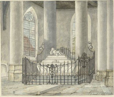 Grafmonument van Catharina Alida van der Dussen, in een kerk te Culemborg door Gerrit Lamberts