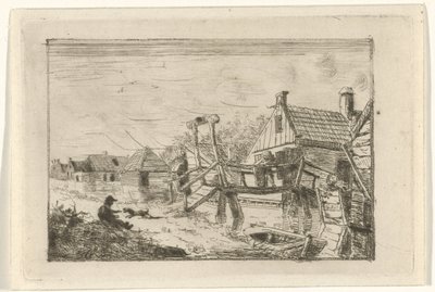Houten brug door Gerrit Lamberts