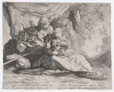 De rust tijdens de vlucht naar Egypte, 1593 door Gerrit Pietersz Sweelink