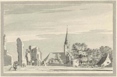 De ruïne van de abdij van Rijnsburg door Gerrit Toorenburgh