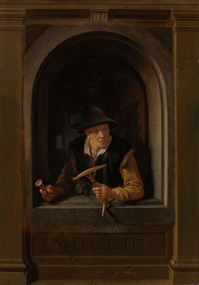 De vrouw van een visser door Gerrit or Gerard Dou