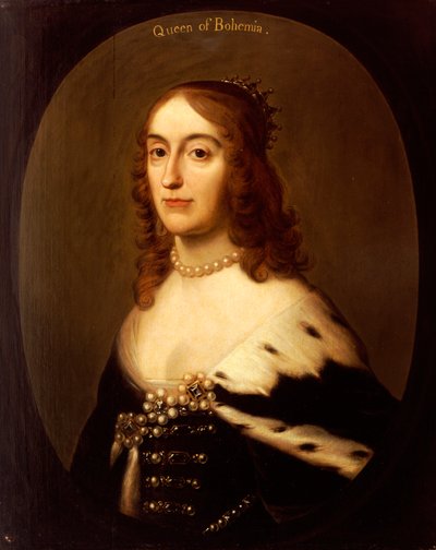 Portret van Elizabeth, koningin van Bohemen door Gerrit van Honthorst