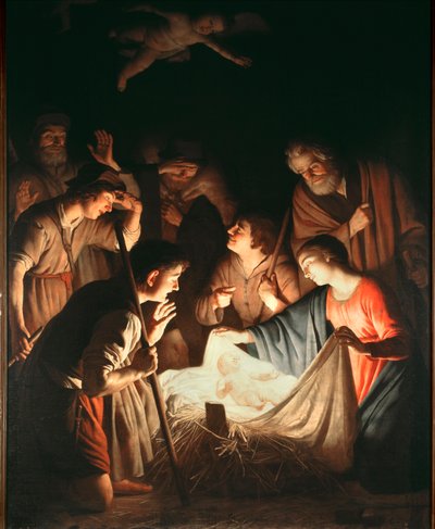 De Aanbidding van de Herders door Gerrit van Honthorst