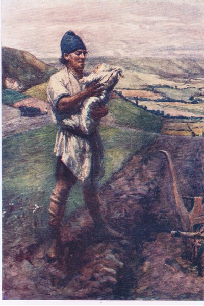"In een voor in het veld vond de ploeger jou", Verhalen uit de Faerie Queen uitgegeven door George Harrap and Company door Gertrude E. Demain (after) Hammond