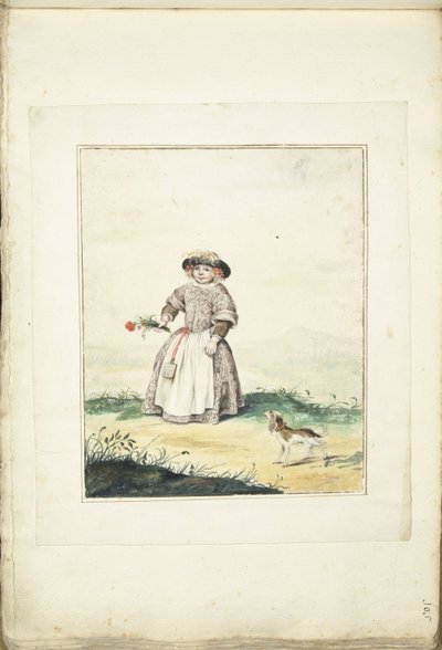Kind in een landschap door Gesina ter Borch