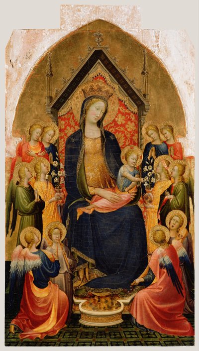 Madonna en kind met muzikale engelen, ca. 1410 door Gherardo Starnina