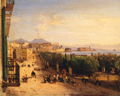 Riviera di Chiaia in Napels door Giacinto Gigante