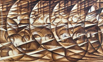 Dynamische expansie en snelheid door Giacomo Balla