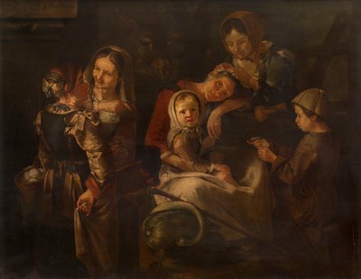 Boerinnen en kinderen door Giacomo Francesco Cipper