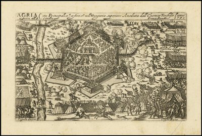 Agria - Belangrijkste en versterkte stad in Opper-Hongarije, belegerd door de Turkse Cyssereite in 1596. door Giacomo Franco