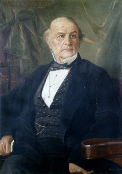 Portret van William Ewart Gladstone, Britse politicus (1809-1898) door Giacomo Mantegazza