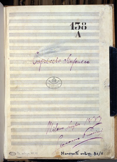 Manuscript bladmuziek voor 