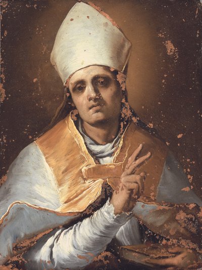 Sint Januarius (olieverf op koper) door Giacomo del Po