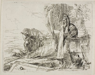 Staande filosoof en twee andere figuren, uit Capricci door Giambattista Tiepolo