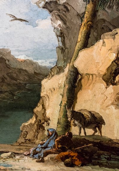 Rustend tijdens de Vlucht naar Egypte, ca. 1762/70 (Olieverf op doek) door Giambattista & Tiepolo Giandomenico (1727-1804) Tiepolo