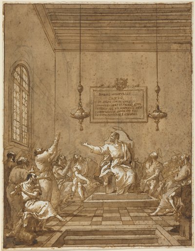 De Geloofsbelijdenis van de Apostelen door Giambattista & Tiepolo Giandomenico (1727-1804) Tiepolo