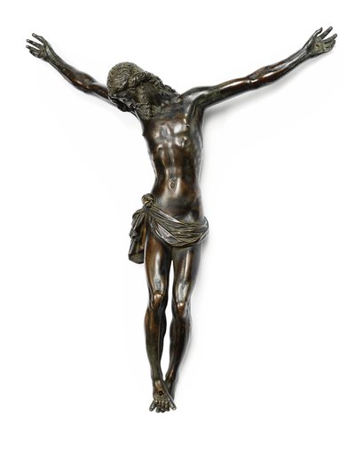 Beeld van de gekruisigde Christus, gegoten naar een model van Giambologna, toegeschreven aan Antonio Susini en werkplaats, ca. 1580-1600 door Giambologna