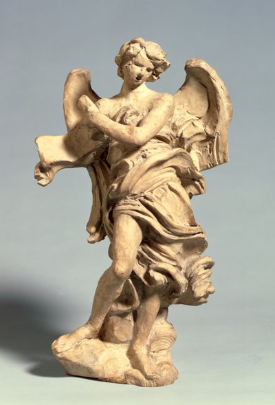 Engel die de Opschrift Vasthoudt, c.1668-69 door Gian Lorenzo Bernini
