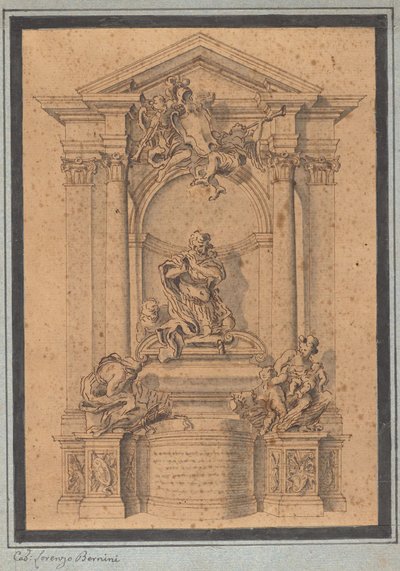 Ontwerp voor het grafmonument van een militair officier door Gian Lorenzo Bernini