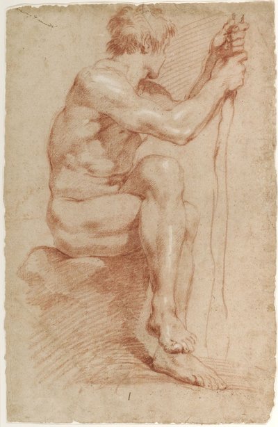Zittend mannelijk naakt door Gian Lorenzo Bernini