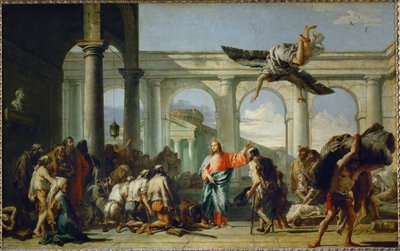 Jesus guerissant le paralytique de Bethesda - Jezus geneest de verlamde in Bethesda ... door Giandomenico (1727-1804) Tiepolo