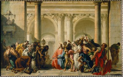 Le Christ et la femme adultere Christus en de overspelige vrouw ... door Giandomenico (1727-1804) Tiepolo