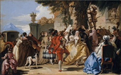 Een dans op het platteland, ca. 1755 door Giovanni Domenico Tiepolo