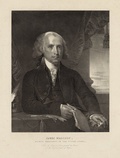 James Madison, vierde president van de Verenigde Staten, c.1828 door Gilbert (after) Stuart