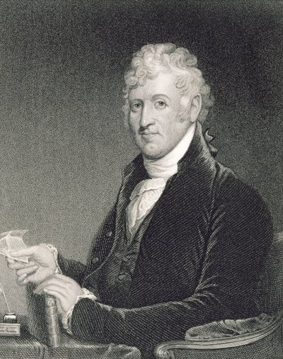 David Humphreys, gegraveerd door George Parker naar een kopie van het originele schilderij door James Herring door Gilbert Stuart