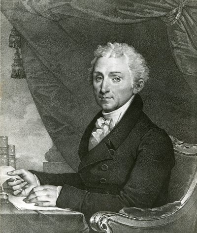 James Monroe, 5e president van de Verenigde Staten (litho) door Gilbert Stuart