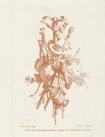 Trofee met muziekinstrumenten door Gilles Antoine Demarteau