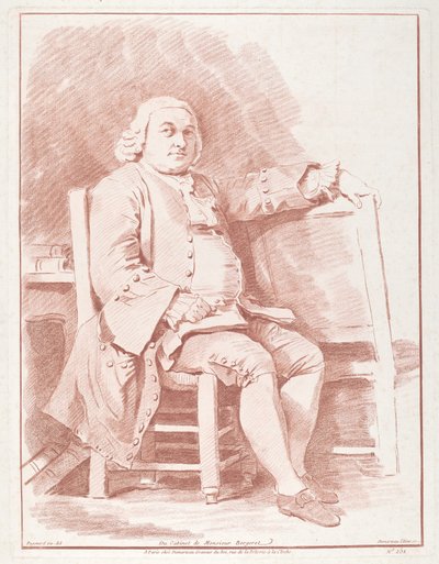 Jacques-Onesyme Bergeret de Grancourt door Gilles Demarteau, the Elder, after Jean Honoré Fragonard