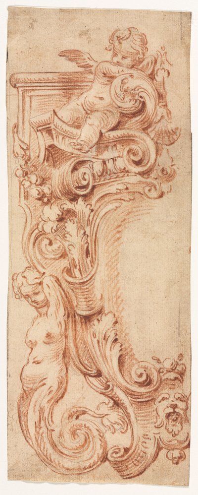 Ontwerp voor een Cartouche, eerste helft 1700s door Gilles Marie Oppenord