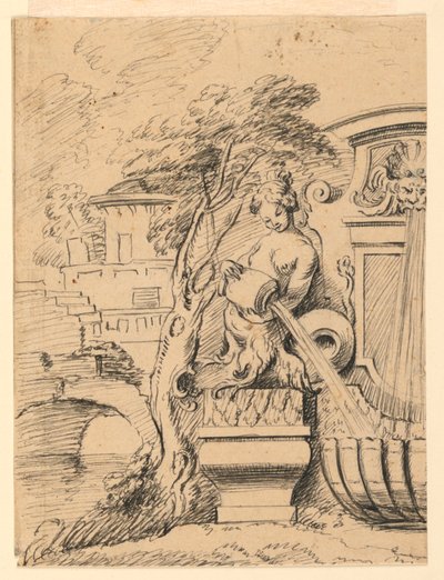 Ontwerp voor een fontein door Gilles Marie Oppenord
