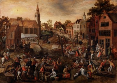 Sint Jorisfeest (olieverf op paneel) door Gillis Mostaert